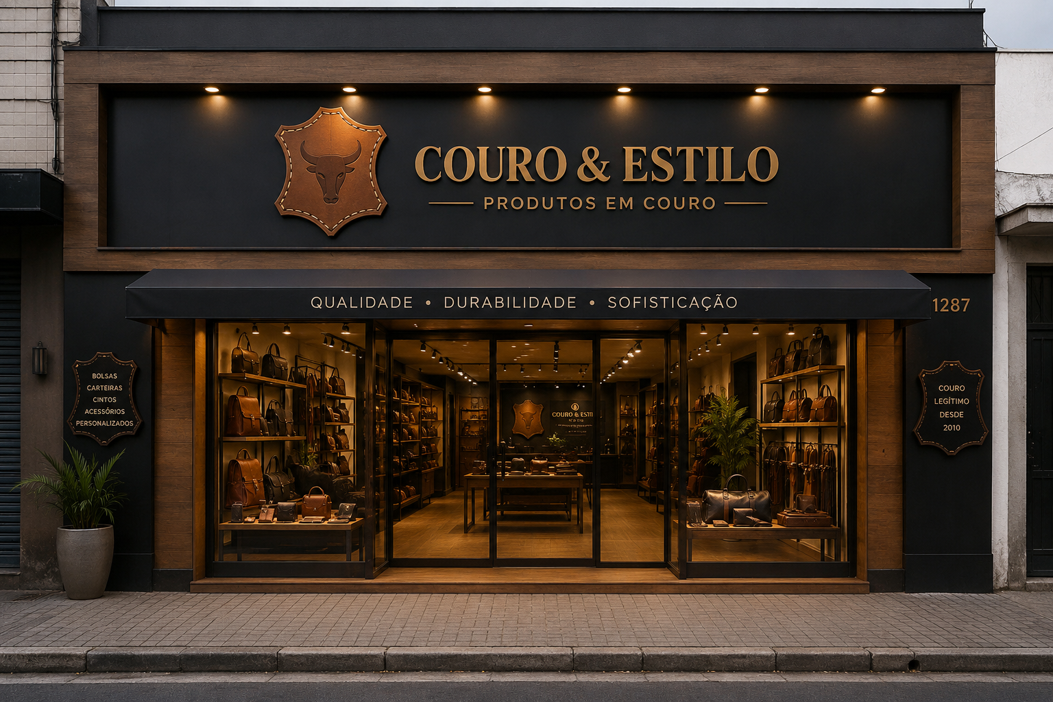 Fachada da nossa loja Couro & Estilo